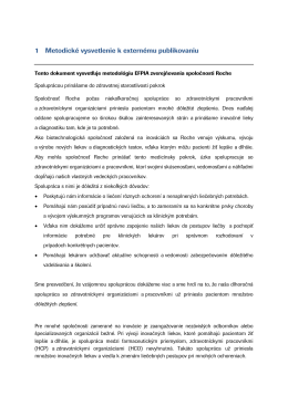 Roche Slovensko lokálna metodológia aplikácie EFPIA Etického