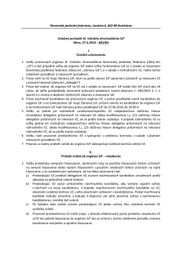 Návrh Volebného poriadku - Slovenská jazdecká federácia