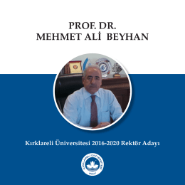 Tanıtım Kitapçığı - Prof. Dr. Mehmet Ali Beyhan