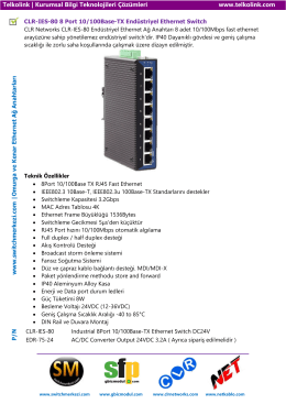 CLR-IES-80 8 Port 10/100Base-TX Endüstriyel Ethernet