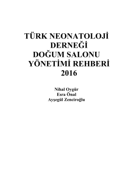 türk neonatoloji derneği doğum salonu yönetimi rehberi 2016