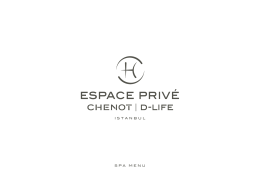 Türkçe kataloğumuz için tıklayın - Espace Privé Chenot D-Life