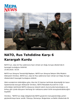 NATO, Rus Tehdidine Karşı 6 Karargah Kurdu