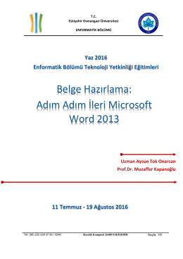 Adım Adım İleri Microsoft Word 2013