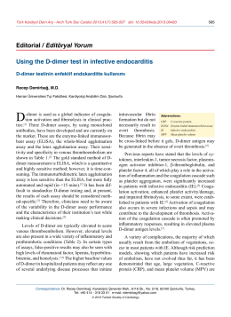 Using the D-dimer test in infective endocarditis