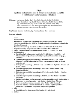 Zápis a usnesení z jednání zastupitelstva obce ze dne 13.6