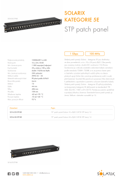 Datasheet Solarix patch panely kategorie 5E stíněné SXxx