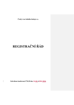 Registrační řád - s vyznačením změn 18.6.2016