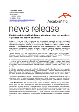Zaměstnanci ArcelorMittal Ostrava získali opět letos pro neziskové