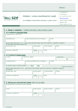 / Ohlášení / změna identifikačních údajů