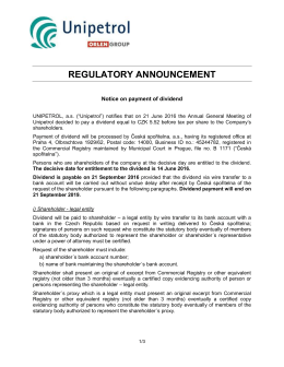 regulatory announcement