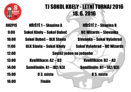 tj sokol kbely - letní turnaj 2016 18. 6. 2016