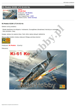 RS Models 92200 1/72 Ki-61I Ko