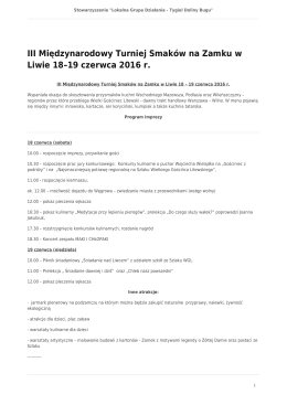 III Międzynarodowy Turniej Smaków na Zamku w Liwie 18–19