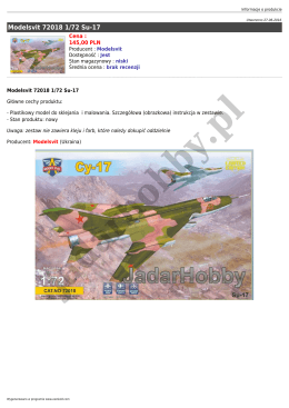 Modelsvit 72018 1/72 Su-17