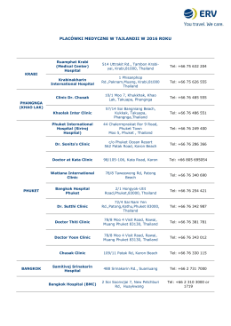 placówki medyczne w tajlandii w 2016 roku