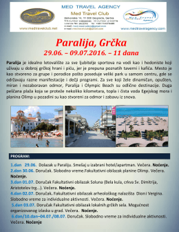 Paralija Jul 2016 - Med travel agency