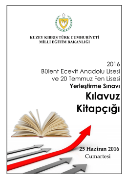2016 Klavuz Kitapçığı - KKTC Milli Eğitim ve Kültür Bakanlığı