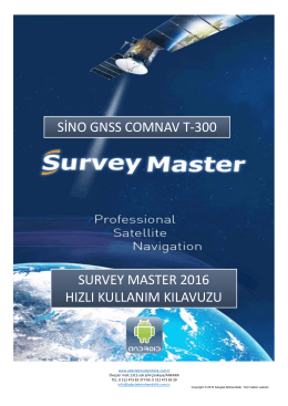 survey master 2016 arazi ölçüm yazılımı kullanım kılavuzu