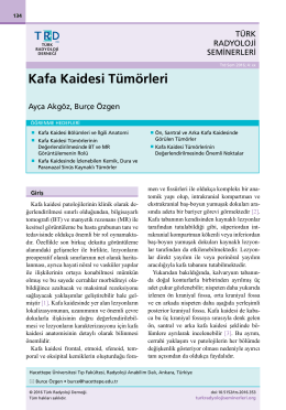 Kafa Kaidesi Tümörleri - Türk Radyoloji Seminerleri