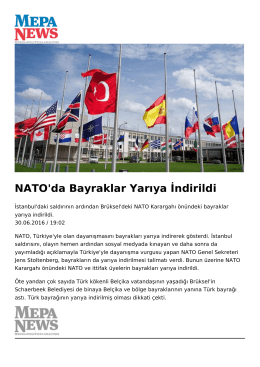 NATO`da Bayraklar Yarıya İndirildi