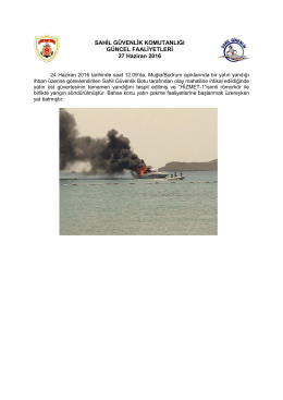 24 Haziran 2016 - Sahil Güvenlik Komutanlığı