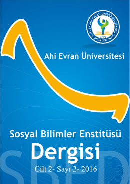 Cilt 2- Sayı 2- 2016 - Ahi Evran Üniversitesi Sosyal Bilimler Enstitüsü