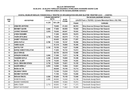 selçuk üniversitesi 06.06.2016 - 20.06.2016 tarihleri arasında