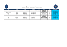BEDEN EĞİTİMİ VE MESLEK YÜKSEK OKULU