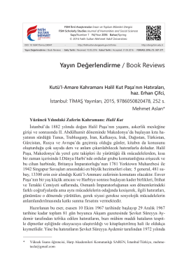 Makaleyi Yazdır - FSM Vakıf Üniversitesi Dergileri