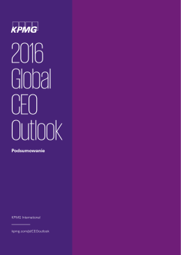 Raport KPMG International pt. „2016 Global CEO Outlook”