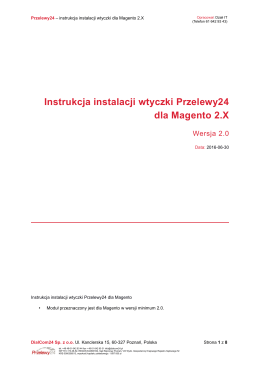 Instrukcja instalacji wtyczki Przelewy24 dla Magento 2.X