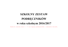 Wykaz podręczników - rok szkolny 2016/2017