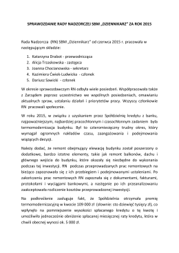 (RN) SBM „Dziennikarz” od czerwca 2015 r. pra