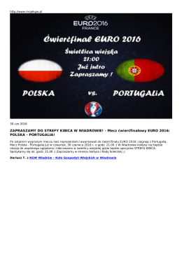 Mecz ćwierćfinałowy EURO 2016: POLSKA
