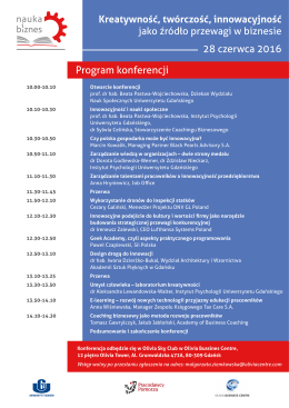 28 czerwca 2016 Program konferencji