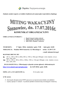 Miting Wakacyjny 17.07.2016 Sosnowiec