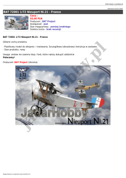 BAT 72001 1/72 Nieuport Ni.21 - France