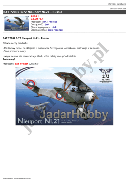 BAT 72002 1/72 Nieuport Ni.21 - Russia