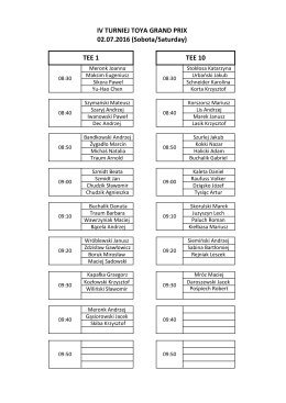 lista startowa - 02.07.2016 (sobota)