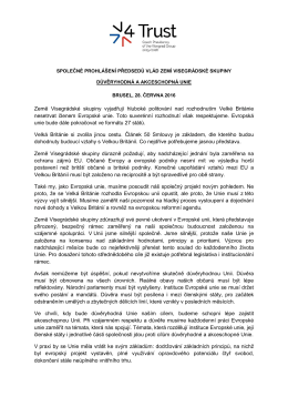 Společné prohlášení předsedů vlád zemí Visegrádské skupiny