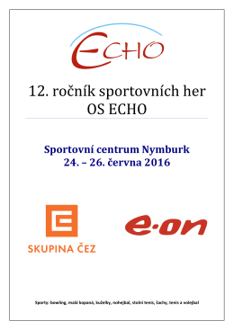 Propozice 12. Sportovní hry OS ECHO_2016