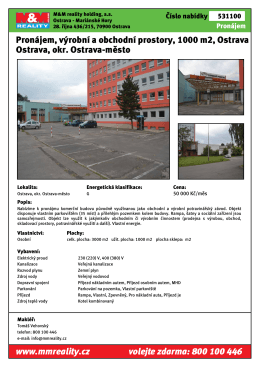 Pronájem, výrobní a obchodní prostory, 1000 m2, Ostrava Ostrava