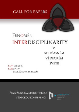 Call for papers - SVK - Interdisciplinarita_2016