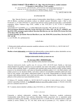 Exekutorský úřad Břeclav: Usnesení Č.j. 160 EX 446/16-108