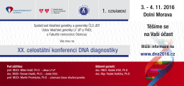 Pozvánka - XX. celostátní konference DNA diagnostiky