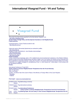 International Visegrad Fund - V4 and Turkey