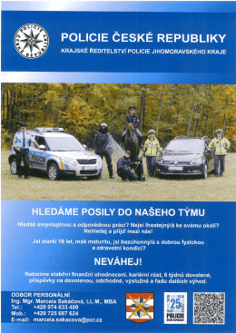 POLICIE ČR - nab&iacute;dka zaměstn&aacute;n&iacute;