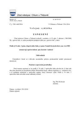 Veřejná vyhláška - usnesení o ustanovení opatrovníka