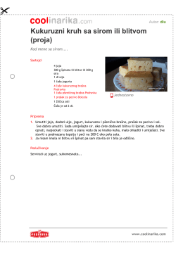 Kukuruzni kruh sa sirom ili blitvom (proja)